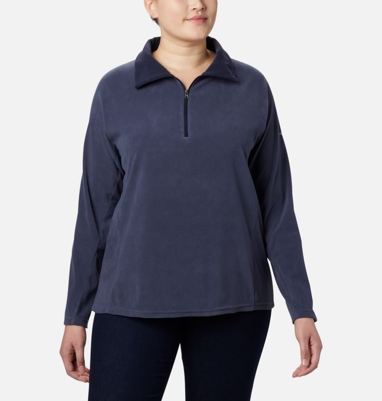 Women\'s Columbia Glacial IV 1/2 Zip Sweatshirts Navy | Plus Size CA-TL8A5